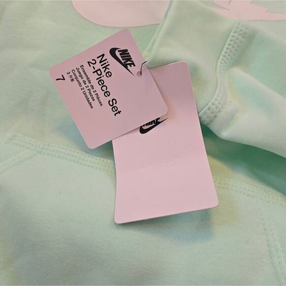 Nike 2pc Mint Green and White Logo Pants and Hoodie Size 6l7 New! - Picture 13 of 13